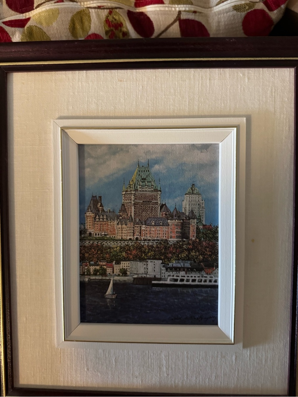 Paul A De Bagossy framed oil on canvas of Fairmont Le Chateau Frontenac